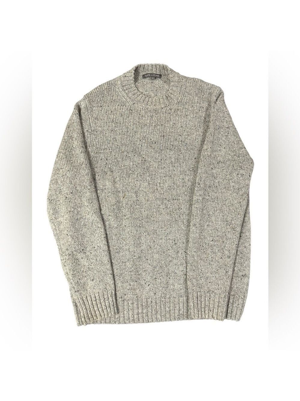 Slate and Stone Heather Gray Wool Blend Crewneck Sweater Size XL VGC